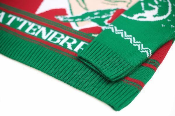 (50% Recycled) Attenbrrr: David Attenborough Knitted Christmas Jumper - notjust