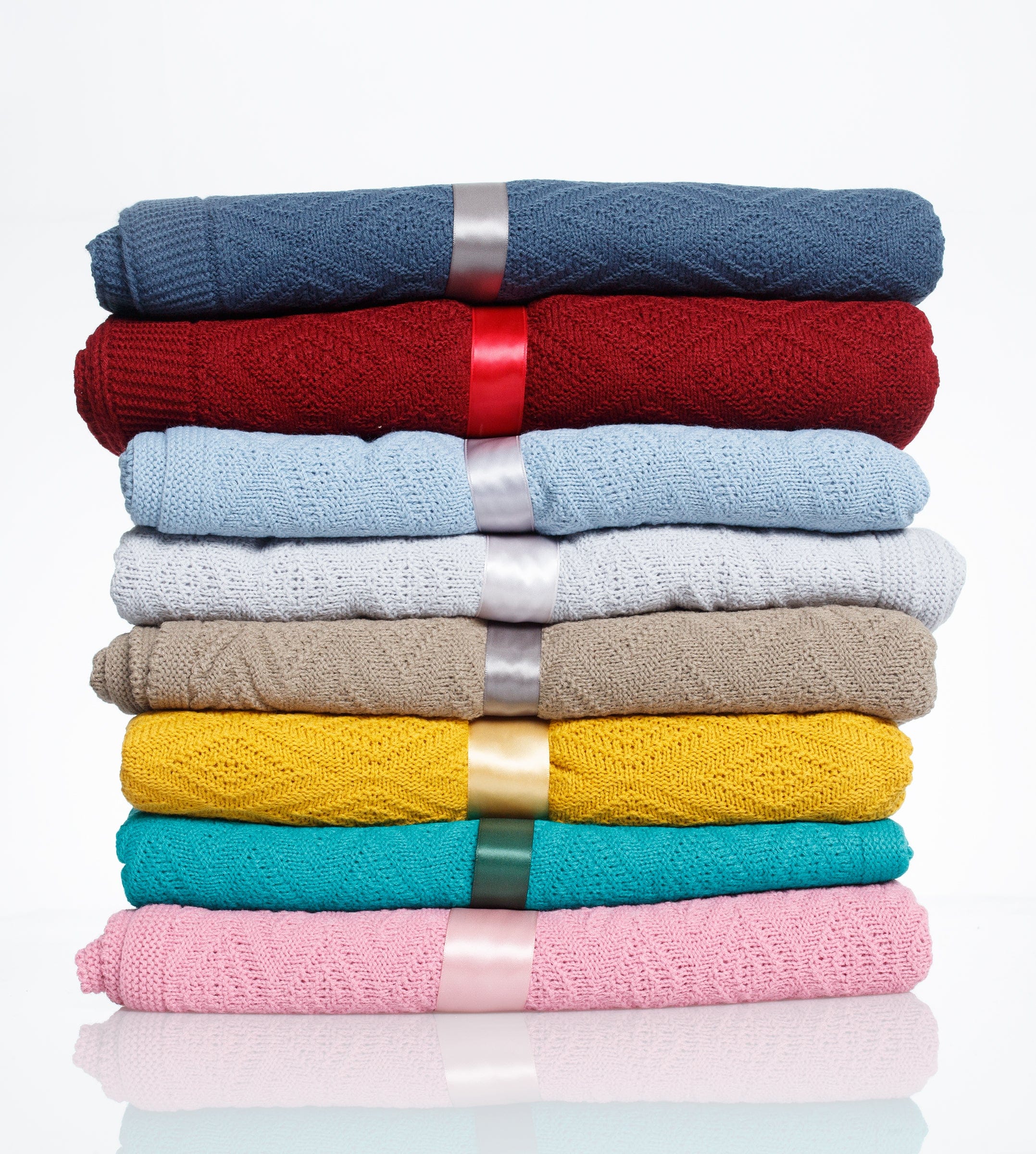 Dusty Blue - Diamond Stitch Blanket - notjust