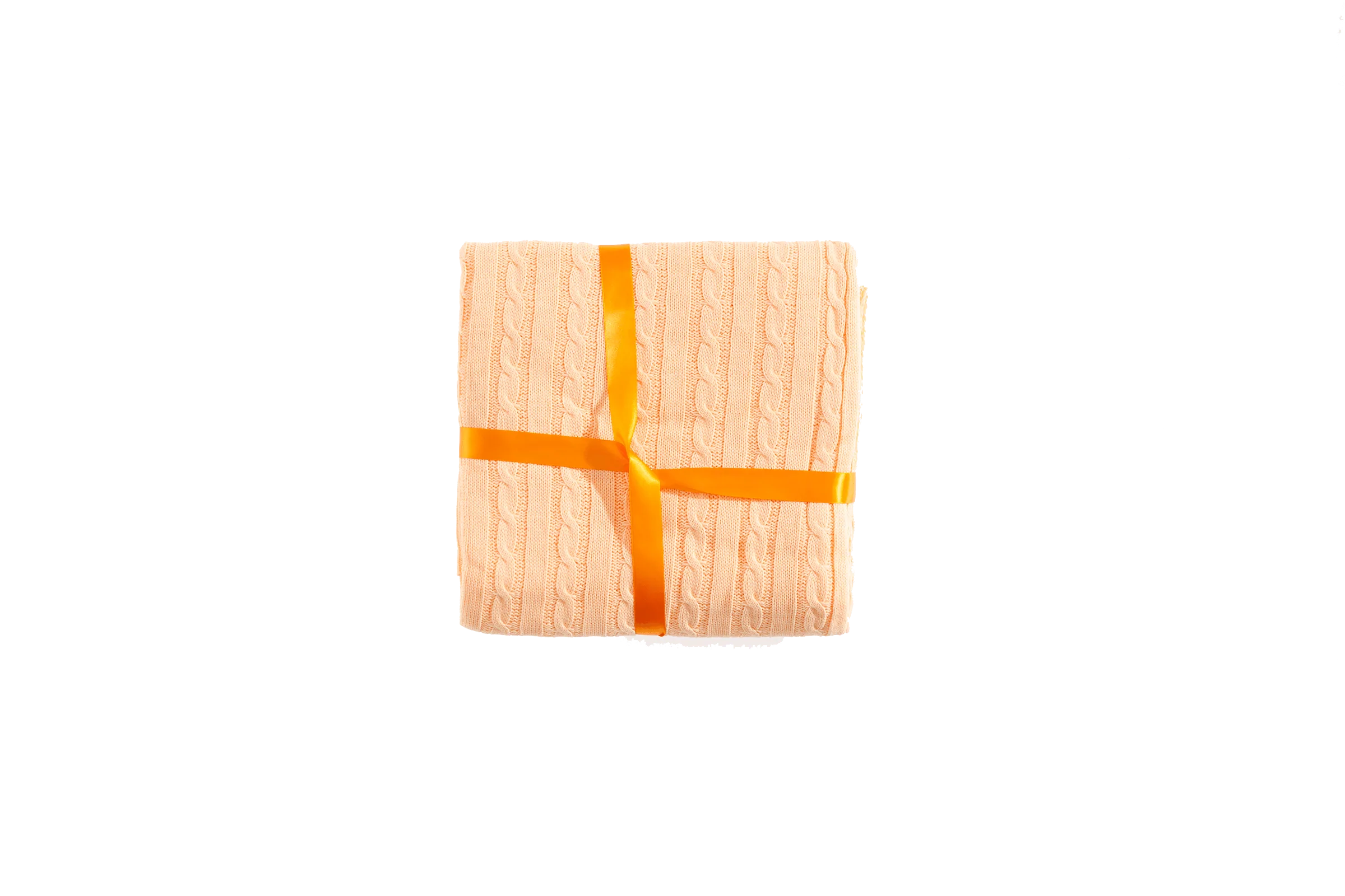 Peach  - Cable Knit Blanket - notjust