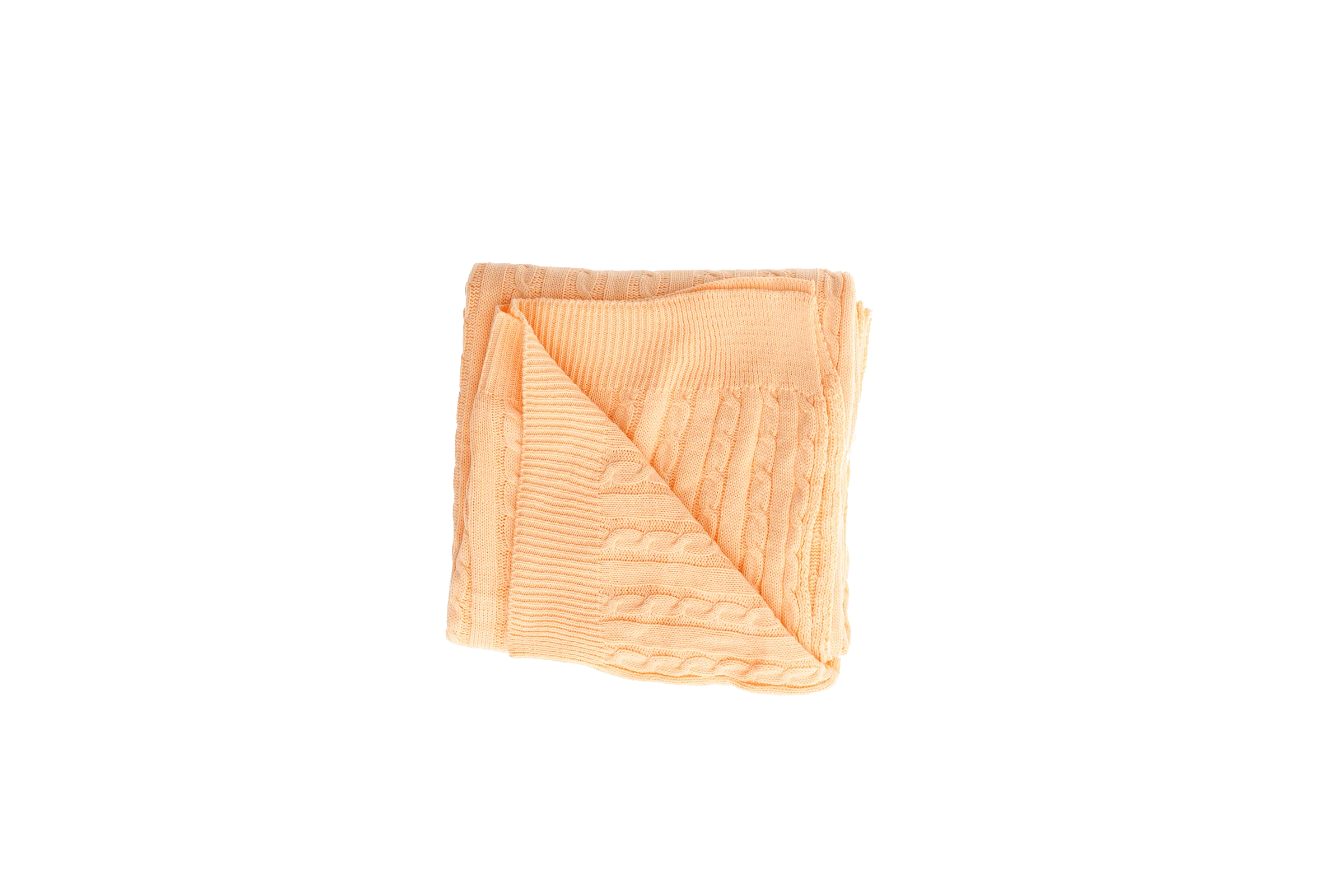 Peach  - Cable Knit Blanket - notjust