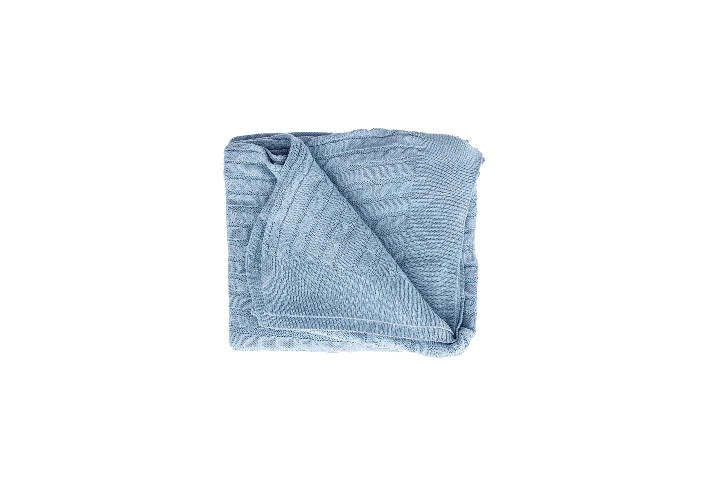 Dusty Blue - Cable Knit Blanket - notjust