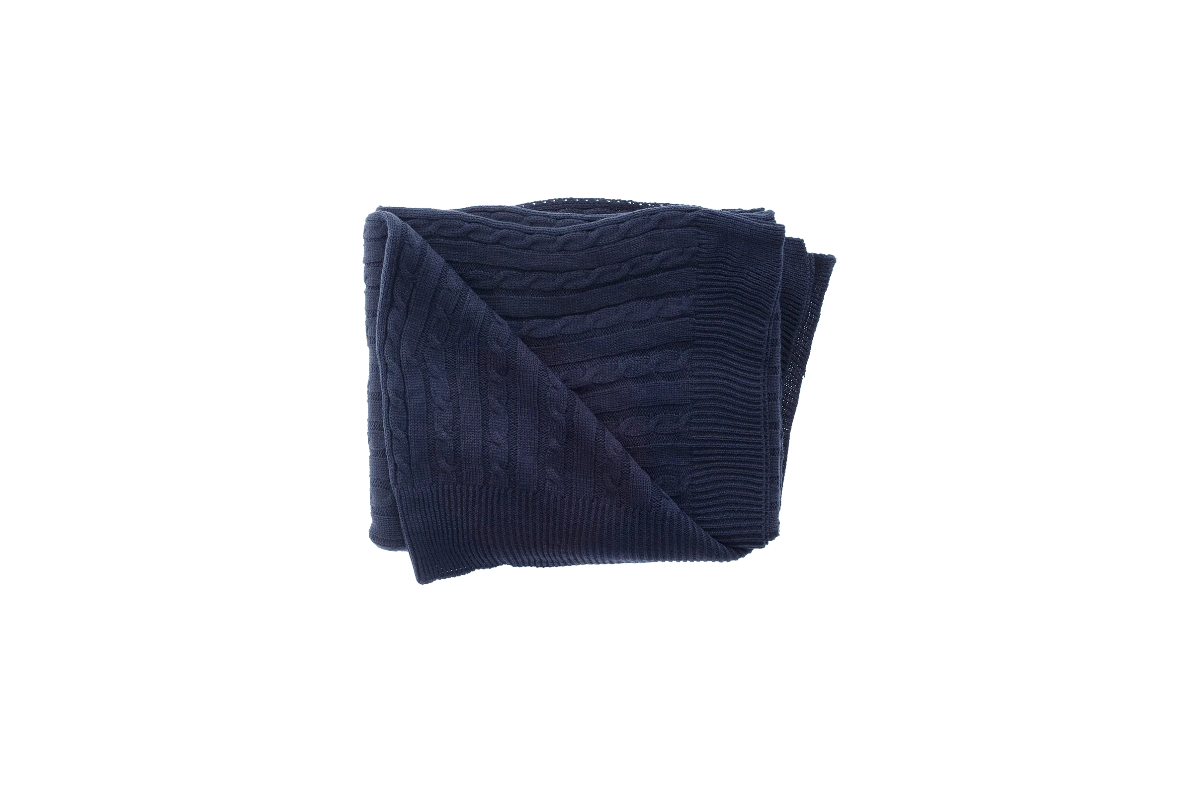 Navy - Cable Knit Blanket - notjust