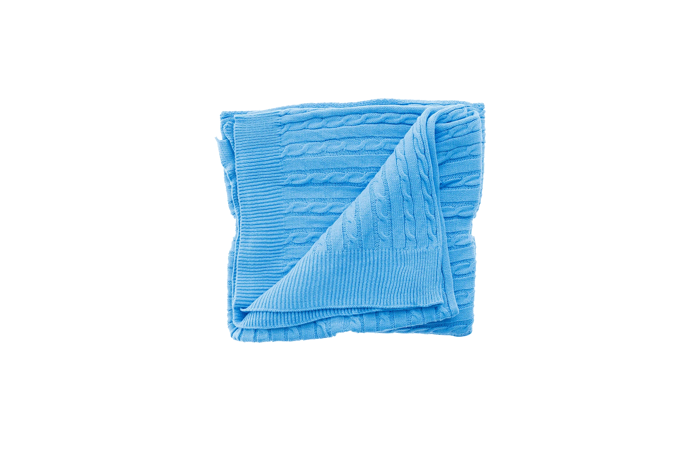 Blue - Cable Knit Blanket - notjust