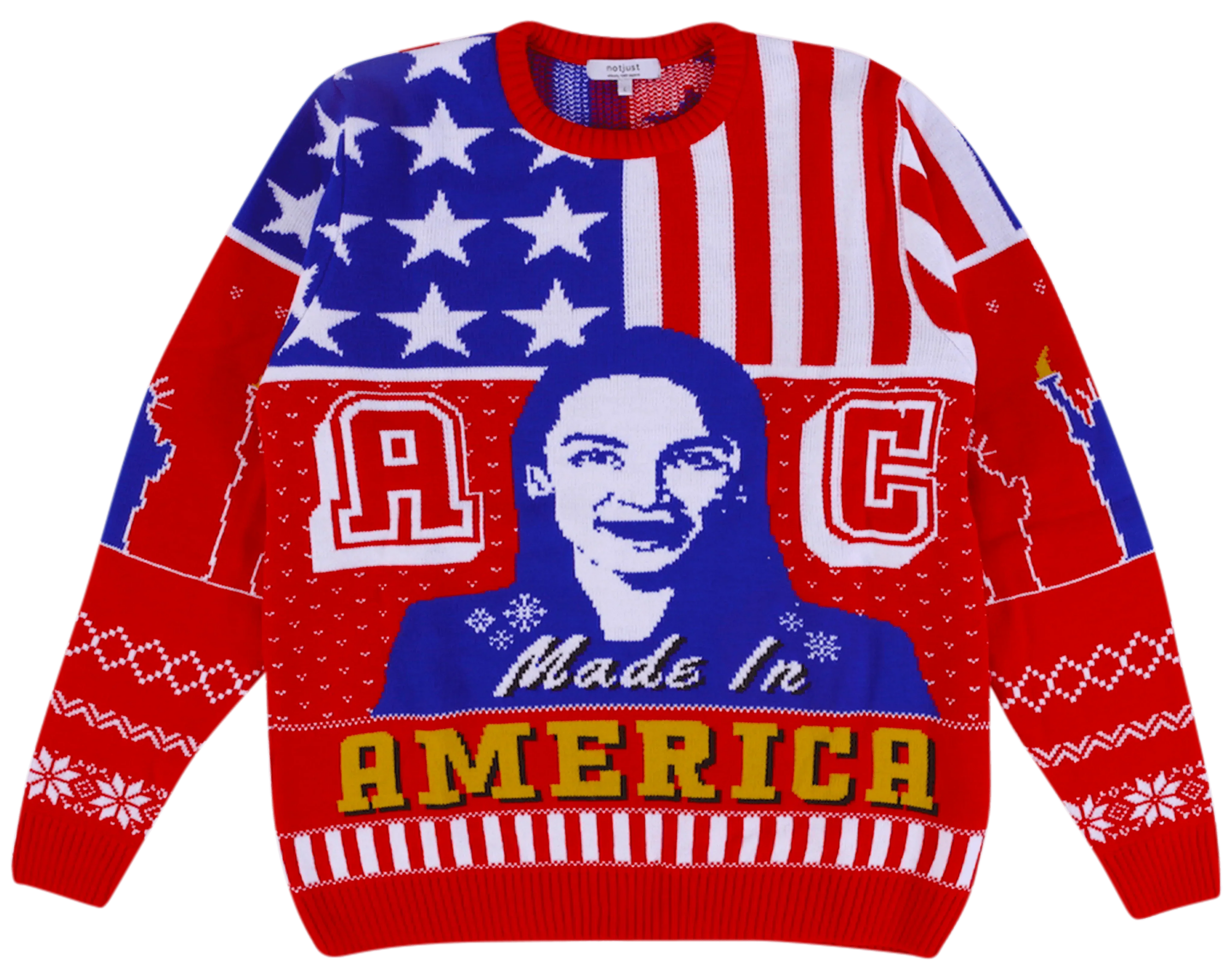 AOC: Alexandria Ocasio-Cortez Knitted Christmas Jumper - notjust