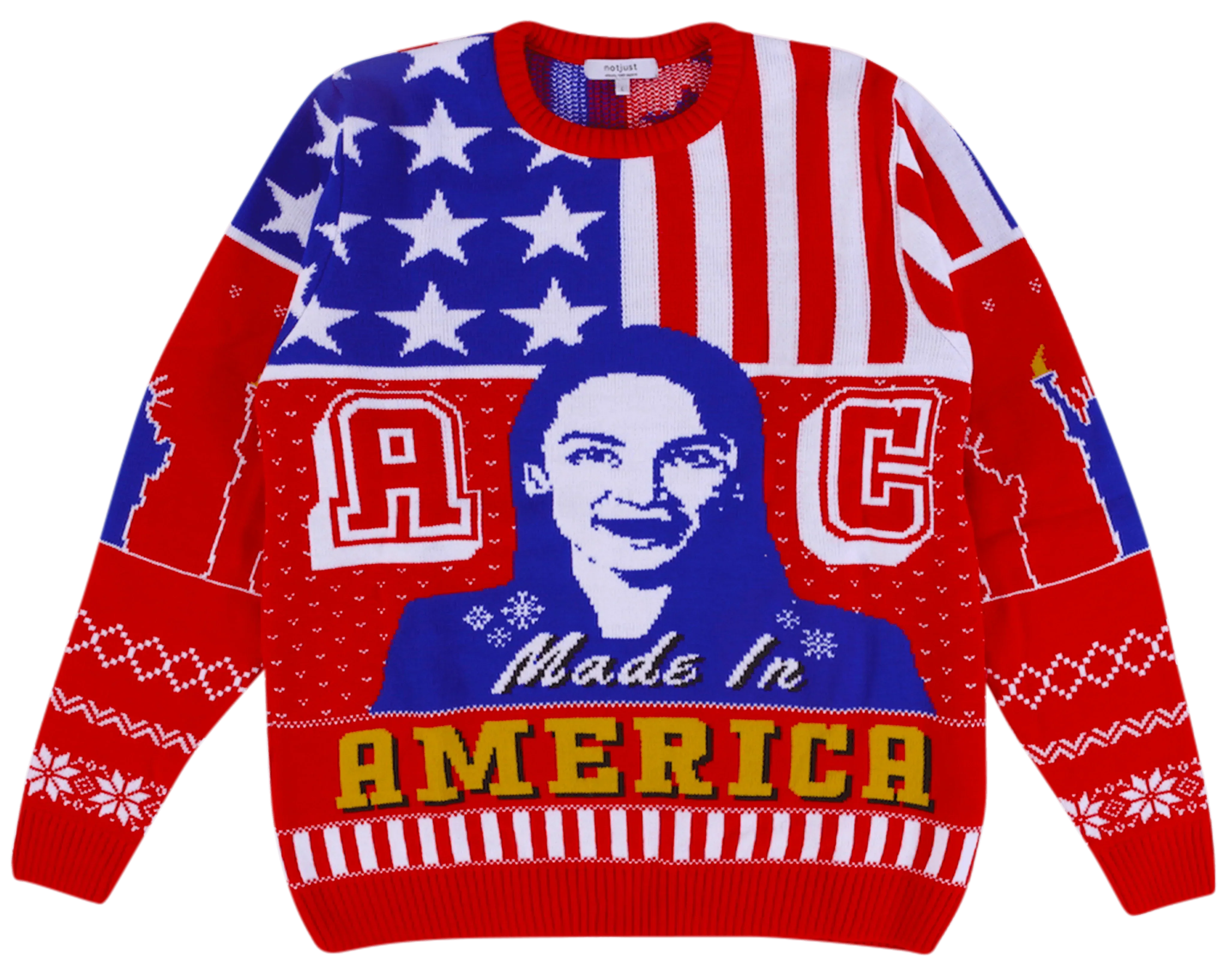 AOC: Alexandria Ocasio-Cortez Knitted Christmas Jumper - notjust