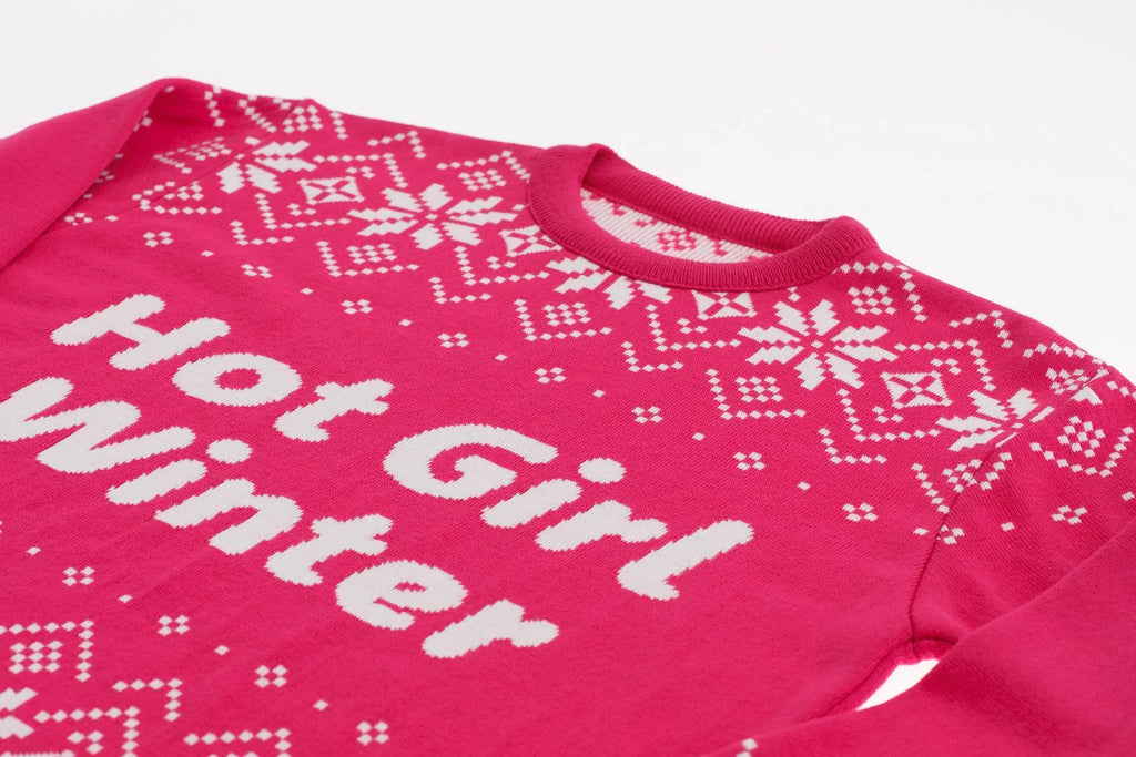 Hot Girl Winter Slogan Christmas Jumper