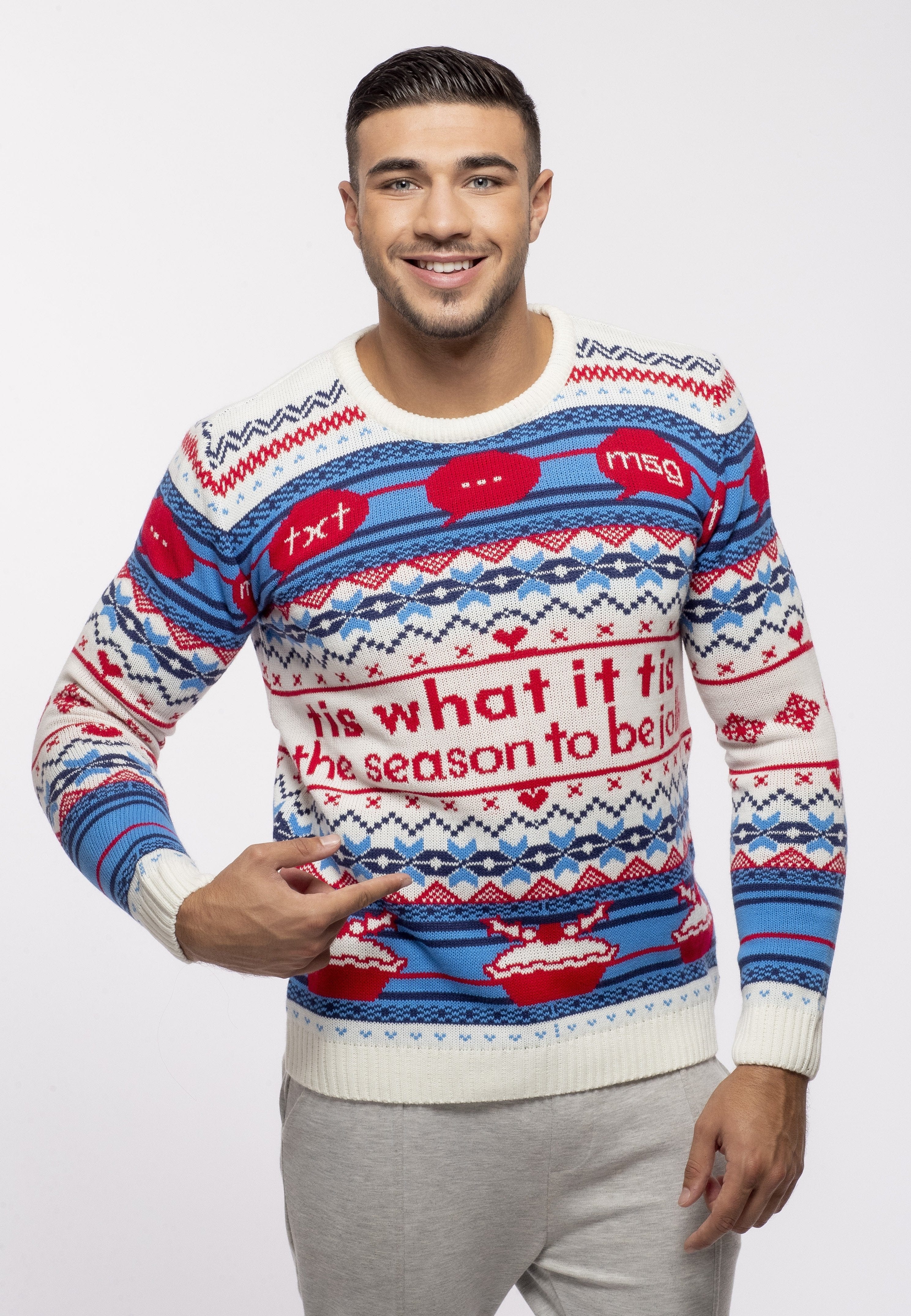 Love Island Christmas Jumper Festive Flutters notjustclothing NOTJUST