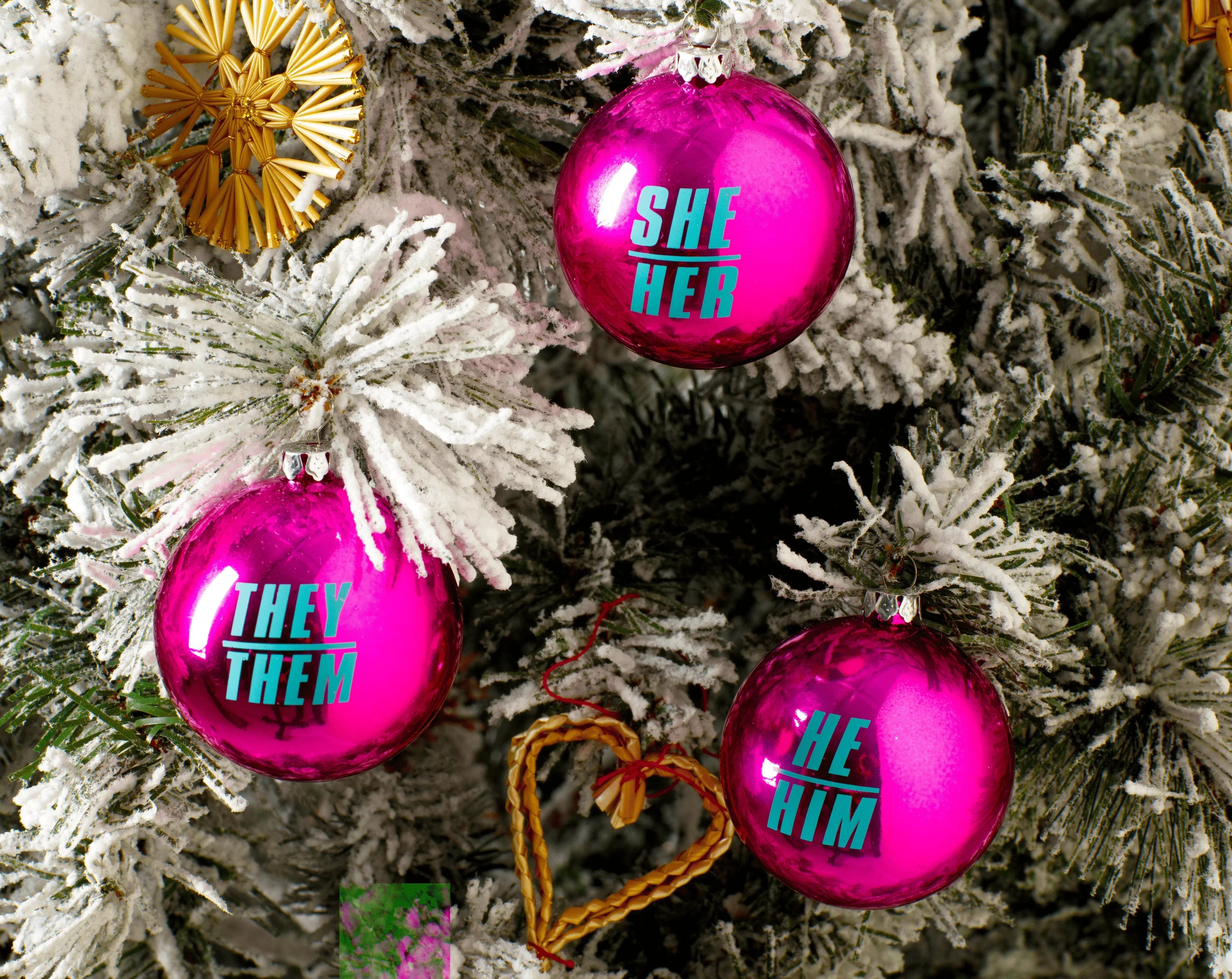 Gender Pronoun Baubles - notjust