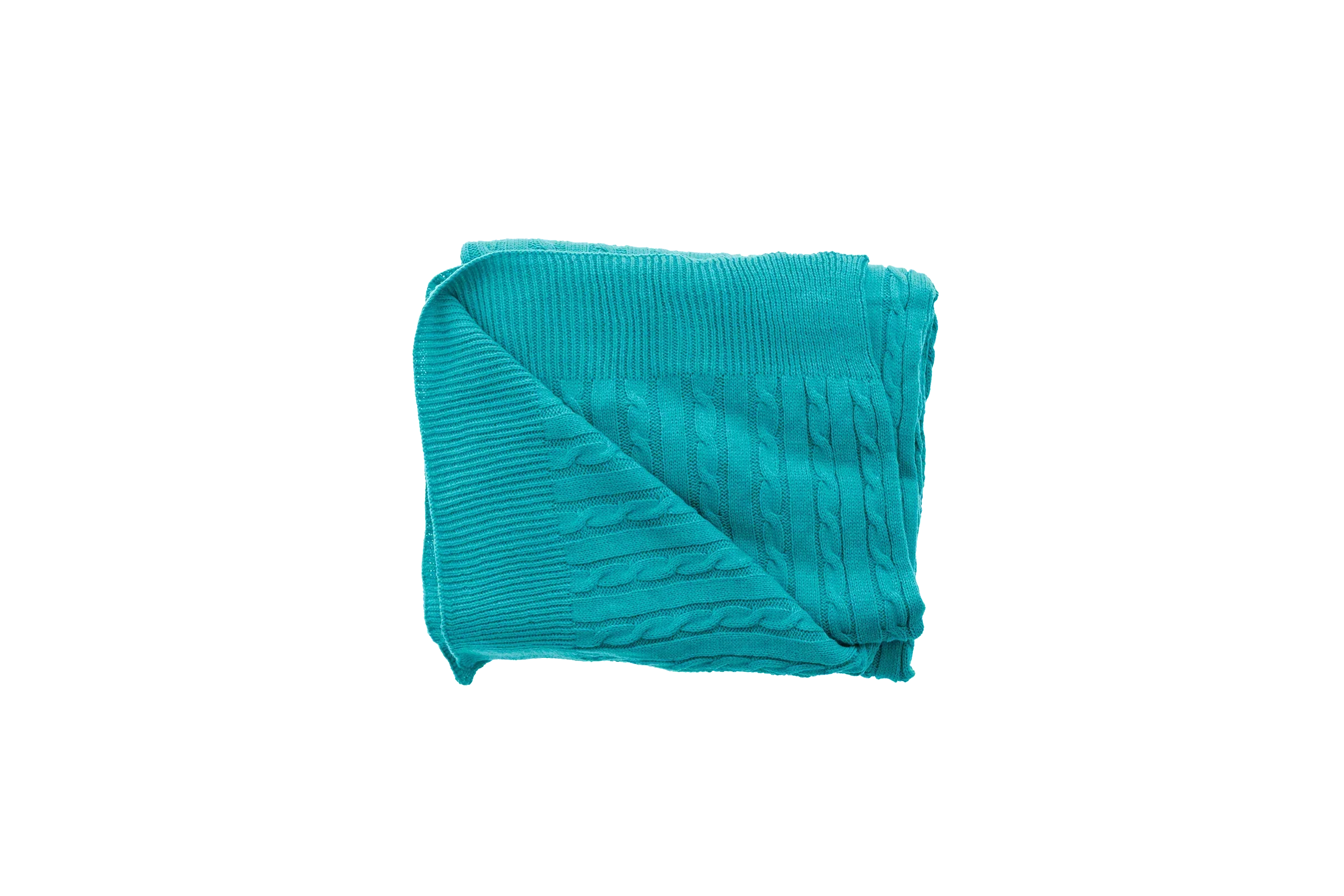 Teal - Cable Knit Blanket - notjust