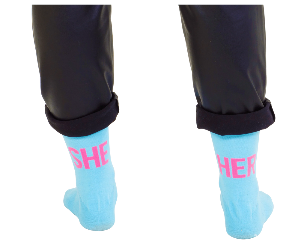 Gender Pronoun Socks - 1 pair - notjust