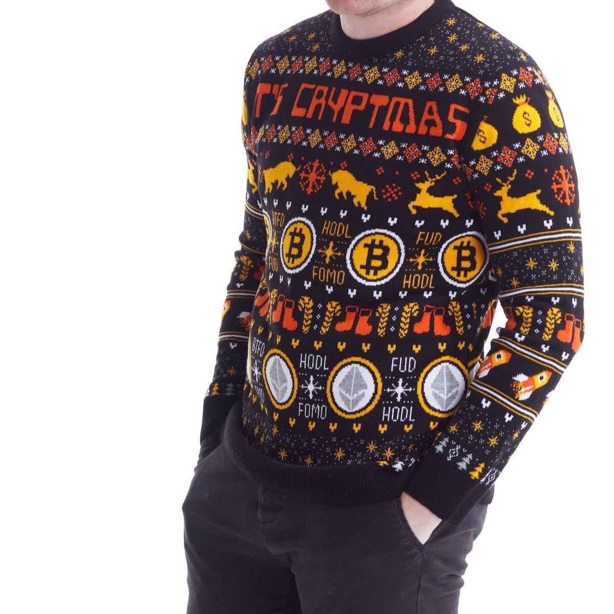 Merry Cryptmas Cryptocurrency Knitted Christmas Jumper - notjust