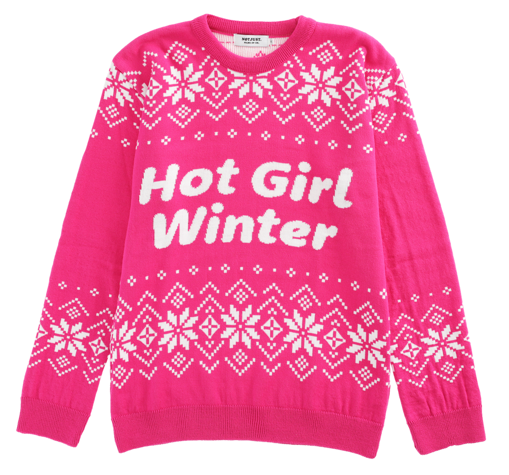 Hot Girl Winter Slogan Christmas Jumper
