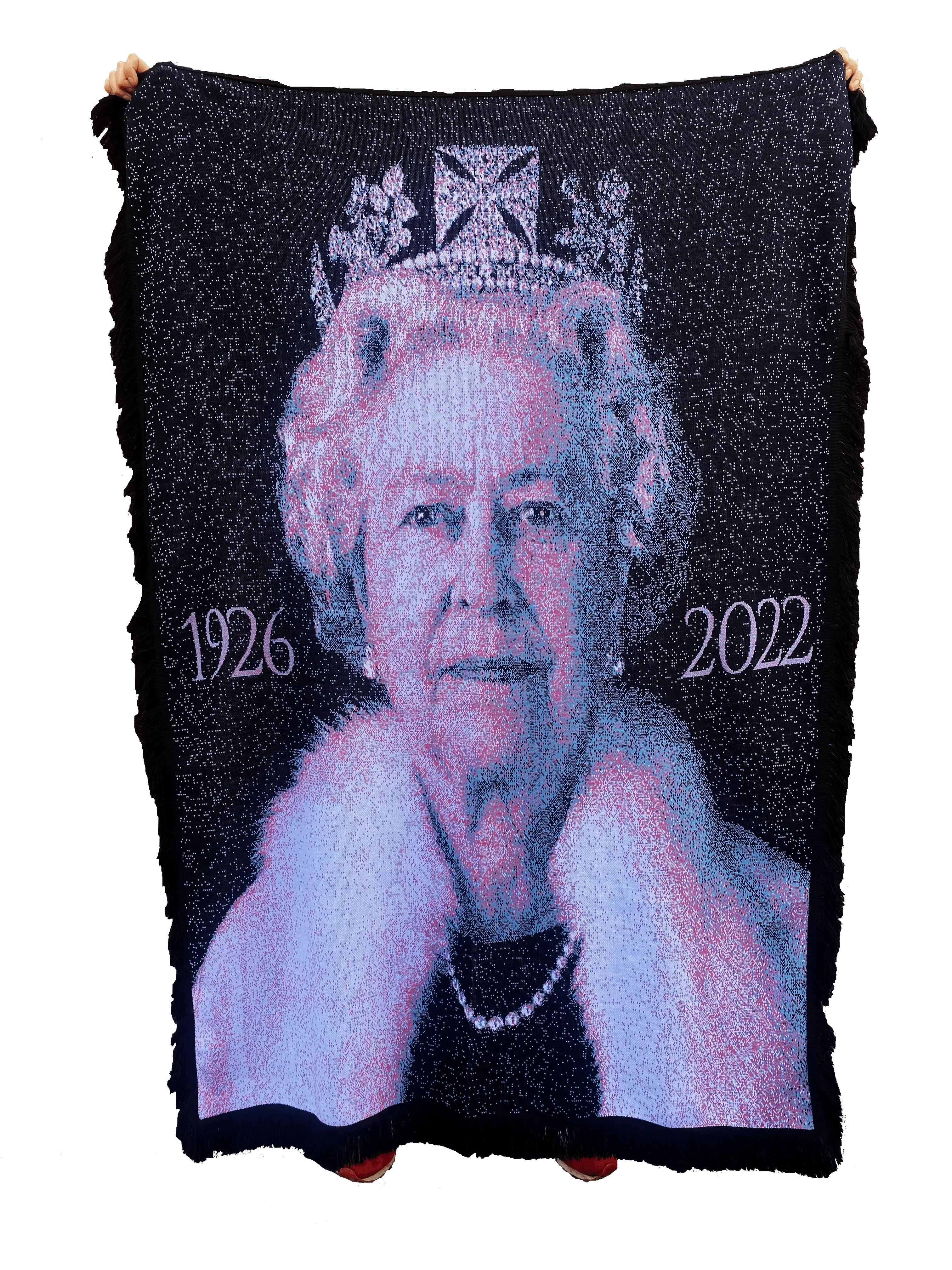 HRH Queen Elizabeth II Commemorative Knitted Blanket - notjust