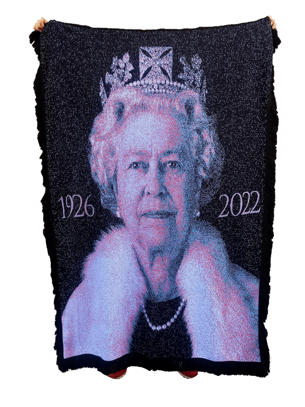 HRH Queen Elizabeth II Commemorative Knitted Blanket - notjust