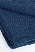 Navy - Diamond Stitch Blanket - notjust