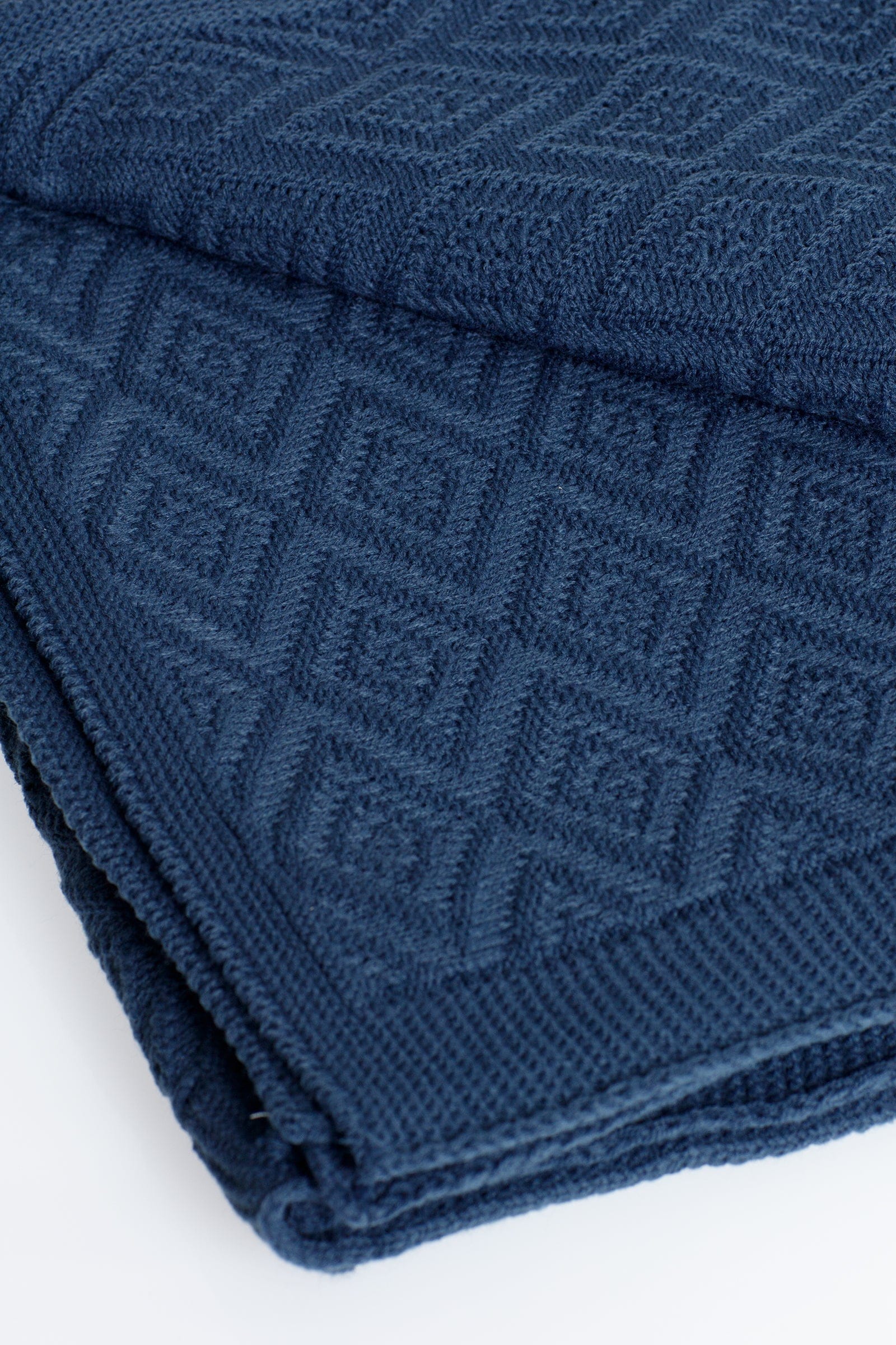 Navy - Diamond Stitch Blanket - notjust