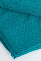 Teal - Diamond Stitch Blanket - notjust