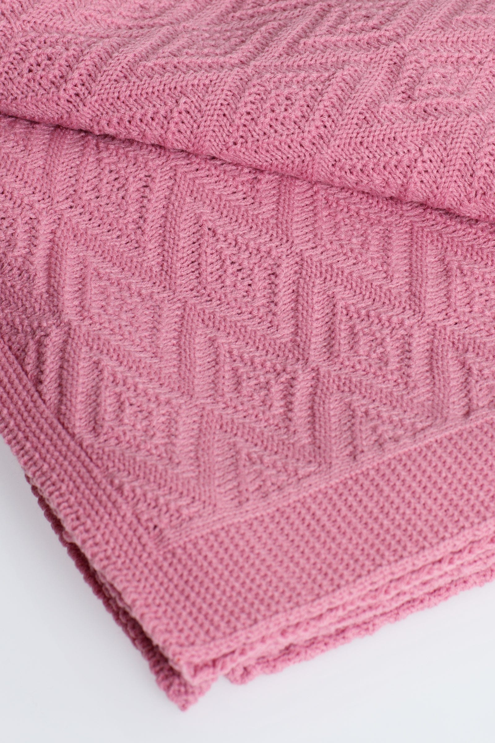 Pink - Diamond Stitch Blanket - notjust